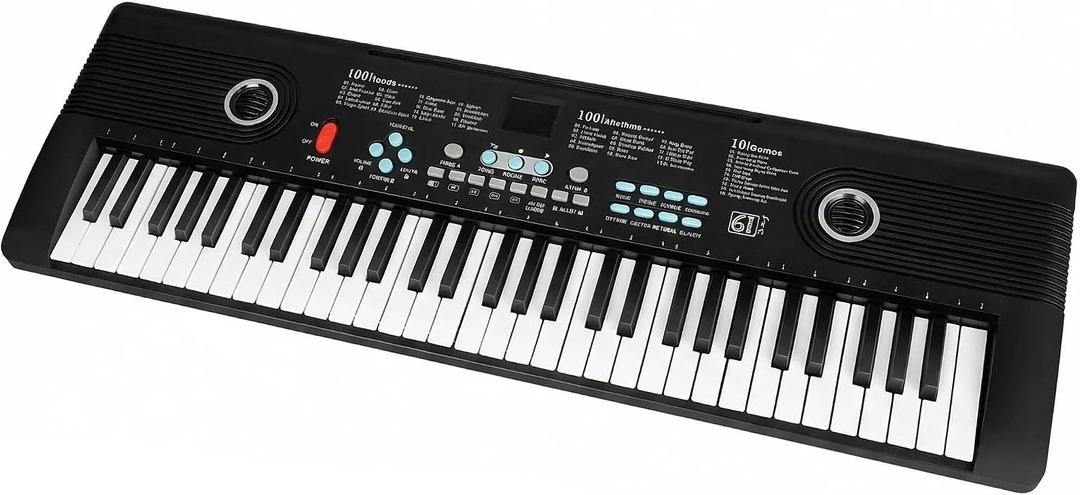 61 key keyboard Piano,Portable Electronic Digital Piano,Built In Dual Speakers,External Microphone,Power Plug,Rich Teaching Content,Multi-Functional Electronic Piano Suitable For Beginners iiw88