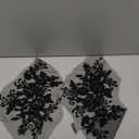 GORGECRAFT 2Pcs Pearl Flower Embroidery Lace Patches 3D Floral Black Floral Embroidered Sew on Appliques Lace Fabric Trimmings for Headpiece Clothing Bridal Accessories Supply Craft DIY