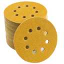 5-Inch 8-Hole Hook and Loop Sanding Discs 80-Grit Random Orbit Sandpaper, 100-Pack
