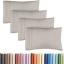 Standard Pillow Cases Set of 4 - Ultra Soft Hotel Quality Pillowcase Covers - Comfy Bedding for Women, Men, Kids & Teens - Machine Washable Pillow Protectors - 4 Piece Set - Standard Size Light Grey