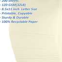 200 Sheets Ivory Printer Paper 8.5x11, 32 lb/120 gsm Stationery Paper, Cream Cardstock Paper Sheets for Printing, Copy, Crafts, Letters, Invitations, Laser & Inkjet Printer Compatible
