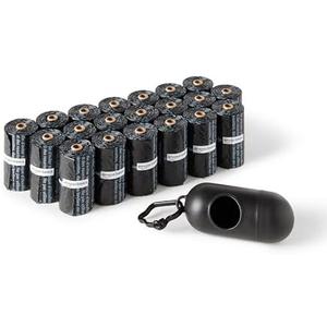 Amazon Basics Dog Poop Bags with Dispenser, 300 Count, Leakproof, Unscented, Includes Leash Clip