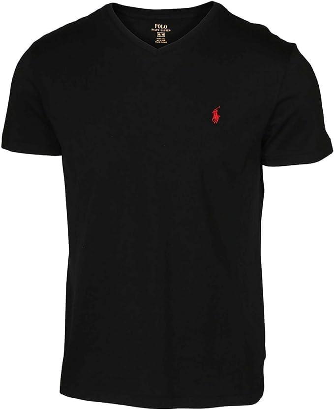 Polo RL Men's Classic Fit V-Neck T-Shirt (Black, XL)