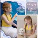 Ficerd Girl's Tank Tops V Neck Sleeveless Summer Shirts Kids Pleated Loose Blouse Dressy Casual Curved Hem Tees 5-14 Years