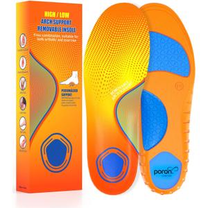 Plantar Fasciitis Insoles for Men & Women,High Arch Support Insoles for Pain Relief, 220+lbs Removable Insoles for Flat Feet,Birthday Gifts for Men Women Dad Mom,Stocking Stuffers Christmas GiftsL (L(Men's 9.5-10.5/Women's 10.5-11.5)--290mm)