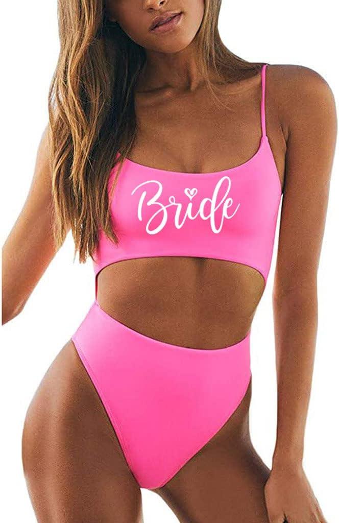 MUZHI Women's Bride One Piece Swimsuits Ruched Tommy Control Wifey Swimwear Sexy Back Crossover Swimming Bathing Suits (Medium)