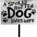 Spoontiques - Spoiled Rotten Dog Garden Stake - Garden Dcor - Decorative Stake for Lawn and Yard - Multicolored