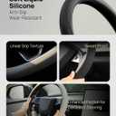 Tparts Silicone Steering Wheel Cover for Model Y Juniper/Model 3 Highland 2025-2026 (Standard/Premium/Performance), Anti-Slip Breathable Premium Interior Accessories Steering Wheel Protector (Black)