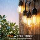 100FT S14 Outdoor String Lights, 64+4 Shatterproof Bulbs 2W, 1.5FT Spacing IP65 Waterproof| Dimmable with Remote, Heavy-Duty, Include Screw & Zip Ties for Patio Backyard Holiday Outside