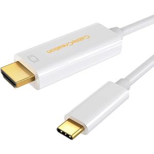 CableCreation USB C to HDMI Cable for Home Office 4K@60Hz 3FT, Type C to HDMI Thunderbolt 3 Compatible with iPhone 16 15 Pro Max Plus, MacBook Pro Air iPad Pro, XPS, Galaxy S24 Steam Deck (White)