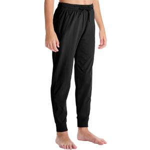 DEVOROPA Toddler to Youth Boys Joggers Kids Tapered Leg Sweatpants Lightweight Running Soccer Sports Athletic Pants Pockets (Medium, Black)