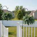 Set of 2 Faux Ferns 72 Fronds, 48" Large Fake Plants Boston Ferns with Hanging Basket UV Resistant Artificial Greenery Plant Outdoor for Front Porch Living Room Garden Decor