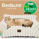 Bedsure ComfyFleece Cute Cat Couch for Pets - As Seen on TV on Good Day New York, Fuzzy Cats beds for Indoor Cats with Removable Washable Cover, Supportive Pet Sofa, 24inch, Cream