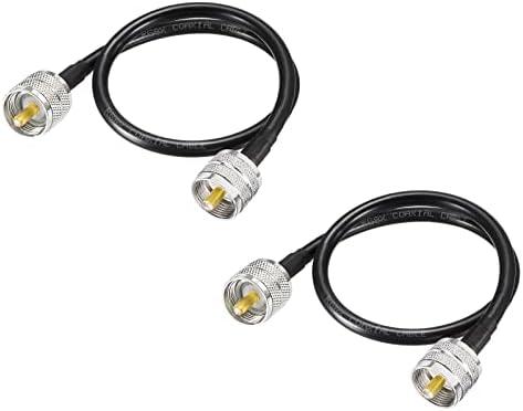 SUPERBAT PL-259 CB Jumper Cable UHF Male to Male Low Loss RG8X Coaxial Cable PL259 Jumper for UHF Duplexer SWR Meter HAM CB Radio Antenna Analyzer Dummy Load Coax Switch Tuner 2ft 2-Pack