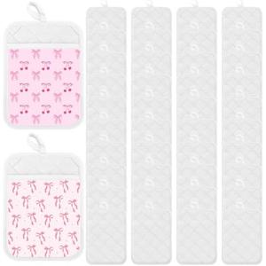 Hoolerry 20 Pieces Pot Holders with Pocket Sublimation 7x9'' Cotton Oven Pot Holders Bulk with Hanging Loops Pads for Kitchen Cook Baking (White)