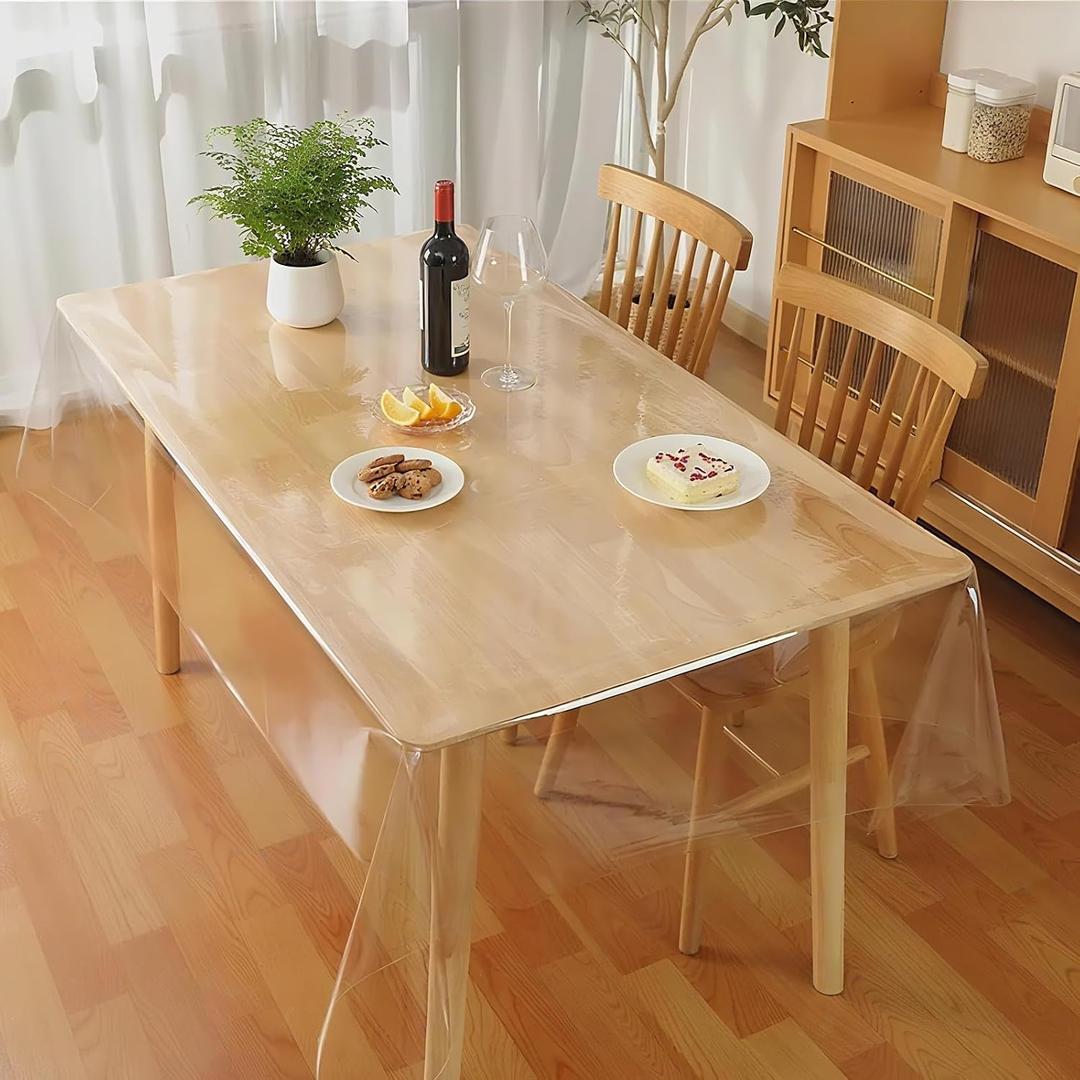 LC&QS Clear Desk Cover Protector, 54102 Inch Clear Desk Cover, Rectangular Waterproof PVC Placemats, Easy to Clean, cropable,Transparent Mat for Desktop, Dining Room Table, Office Writing Desk