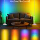 Corner Floor Lamp RGB, Smart LED Corner Lamp with APP & Remote Control, Floor Lamp Dimmable with 16 Million Colors, Music Sync, Standing Lamps for Living Room, Bedroom - Silver