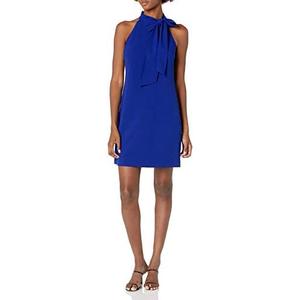 Vince Camuto Women's Sleeveless Halter Tie Neck Shift Mini Dress M