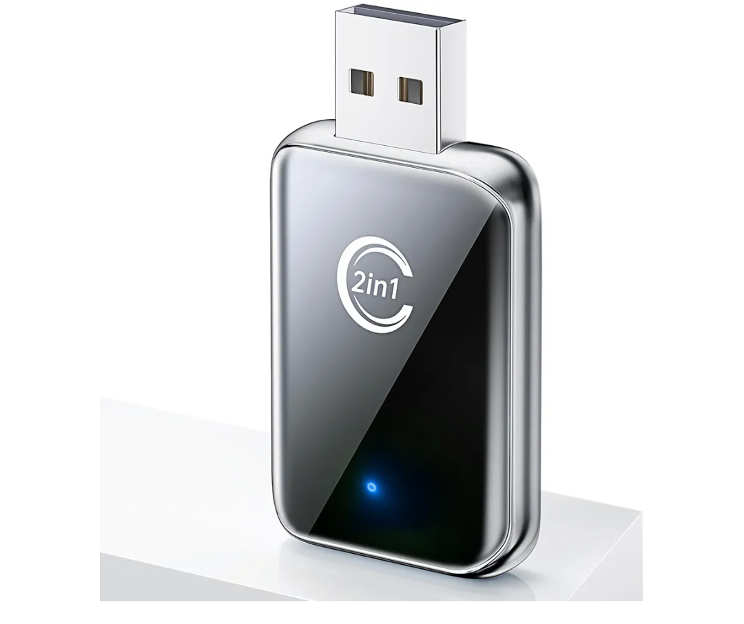 Wireless Carplay Adapter for iPhone, Convert Wired Carplay to Wireless, 2 in 1 Plug and Play Android Auto and Carplay Adapter for iOS 10 Android 11 and Above, Cars with Built-in Carplay