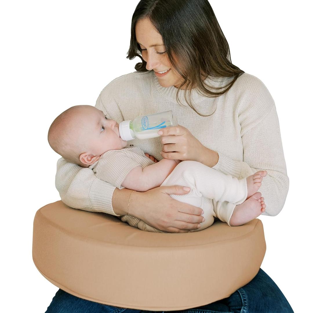 Dr. Brown's Nursing Pillow with Washable Cover, Breastfeeding Lap Support Pillow, Premium Memory Foam, Firm and Responsive, Gentle Beige