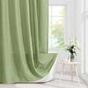 Sage Green Boho Small Stall Shower Curtain 36 x 72, Farmhouse Narrow Half Size Fabric Shower Curtains for Modern Bathroom Decor, Bohemian Tufted Textured Cloth Shower Curtain 36 inch