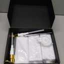 White With Gold Pump Shampoo Bottles Set of 3, 500ml Refillable Shower Dispenser, Rectangular Plastic Bottles with Pump, Glass & Metal Free