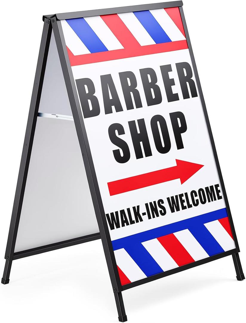 Barber Shop Sign 24" x 36" Barber Shop Walk Ins Welcome Sidewalk Sign
