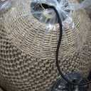 19 Large Rattan Pendant Light Fixture,3 Light Boho Handmade Woven Wicker Rattan Ceiling Farmhouse Chandelier for Kitchen Island Dining Rooms, Corridors, and Entrance Halls.