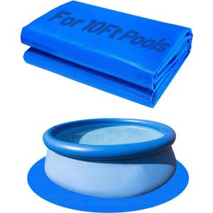 Aulock Heavy-Duty 10FT Pool Liner Pad for Round Above Ground Pools - Swimming Pool Mat Tarp to Prevent Punctures and Weed Barrier (Blue)