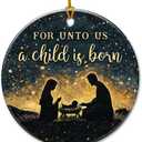 2 x Nativity Christmas Ornament 2025 - Christian Jesus Ornaments for Christmas Tree, Silhouette Nativity Scene Ornament, Religious Gifts for Catholic Women, Men, Family, Friends