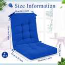 Juexica 4 Sets Outdoor Patio Chair Cushions Seat High Back Tufted Pillow Replacement Rocking Chair Cushions Pads for Patio Summer Seasonal Indoor Home Office(Royal Blue)