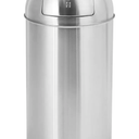 GarveeHome 13 gal/50 L Trash Can, Garbage Can with Push Lid, Heavy Duty Stainless Steel Waste Bin with Removable Inner Bucket, Outdoor Trash Bin for Commercial Use
