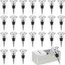 24 Pieces Crystal Bottle Stopper Stoppers Reusable Diamond Plug Beverage Corks Decorative Stopper Kits with Individual Present Box for Parties Wedding