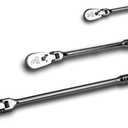 Capri Tools Ratchets, True 72-Tooth, 5-Degree Swing Arc (3-Piece Set/Flex-Head Low Profile), (Model: CP12000FX)
