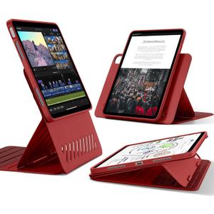 ESR for iPad Air 11 Inch Case (2025) M3/M2, iPad Air 7th/6th/5th/4th Gen Case (2024/2022/2020) 10.9 Inch, Removable Magnetic Cover, Adjustable Portrait/Landscape Stand, 9 Standing Angles, Red