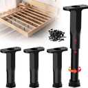 Bed Support Legs 6-11Inch,4 Pack Center Bed Replacement Parts,Adjustable Furniture Height Frame for Leveling Bed Brackets,King Size Furniture Heavy Duty Wood Slat