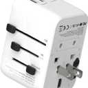 Universal Travel Adapter, International Power Plug Adapter with 3 USB-C & 2 USB-A Ports, All-in-One Worldwide Wall Charger for US EU UK AUS, Compatible with Type C/G/A/I Plugs for Travel