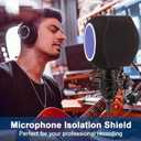 Microphone Isolation Ball, Microphone Isolation Shield Pop Filter for Microphone for Noise and Reflection Reduction, Sound-Absorbing Foam Cover for Recording Studios, Singing, Live Stream