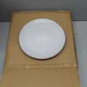 Famiware Eden Plates and Bowls Sets, Stoneware Dinnerware Sets with Gold Trim, 12 Pieces Dishes Set for 4 - Chip and Scratch Resistant, Microwave and Dishwasher Safe, White Circle