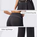 Wide Leg Pants for Women High Waist Relaxed Dress Pants with Pockets 30" (Black, S)