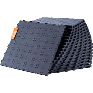 VEVOR Garage Tiles Interlocking, 12 x 12 x 0.53 inch 25 Pack Garages Floor Covering Tiles, Non-Slip Double-Sided Texture Garage Flooring Tile, for Garages, Basements, Repair Shops, Graphite Gray