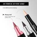 3Pcs Multi-Purpose Makeup Kit: Waterproof Lip Liner Lipstick + Dual-Ended Contour Stick (Contour/Highlight/Conceal/Under-Eye) + Black Eyeliner - Travel-Friendly, Set 02