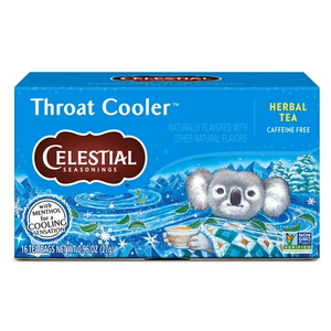 Celestial Seasonings Throat Cooler Herbal Tea, Caffeine Free, 16 Bags (Pack Of 6)