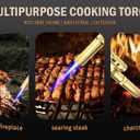 Brass Butane Torch Kitchen Blow Lighter, Culinary Torches Chef Cooking Professional Adjustable Flame with Reverse Use for Creme, Brulee, BBQ, Baking,Butane Fuel Not Included