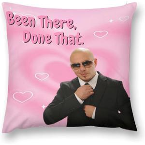 Mr. Worldwide, Been There, Done That Pillowcase Funny Meme Cushion Case Pillows Home Decorative Pillow Cover for Couch Bedroom 18x18 Inch (Style-5)