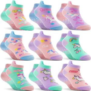 Welwoos Baby Girls Boys Toddlers Grips Socks Kids Non Slip Anti Skid Ankle Cotton No Show Socks with Grippers (for ages 1–2)