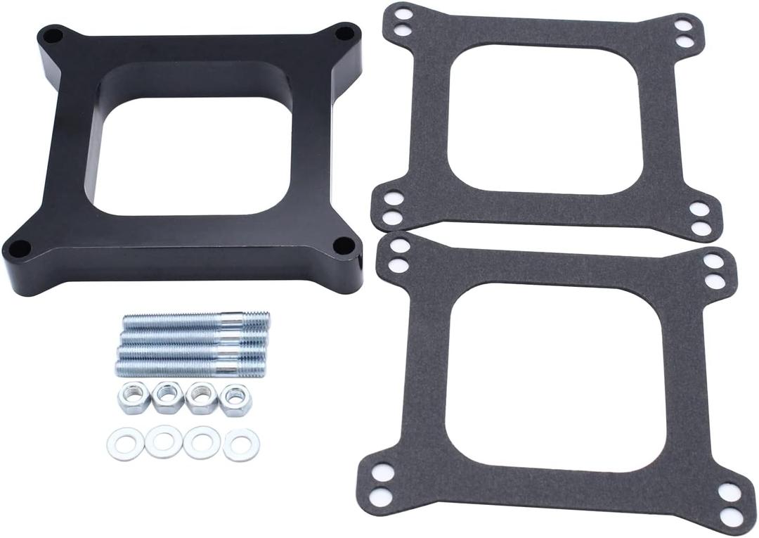 1 SET Black Carb spacers 2" Tall Open Phenolic Carburetor Spacer Compatible with Holley 4150/4160 4bbl. SBC BBC Carb