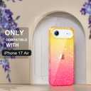 Choiche Compatible for iPhone 17 Air Case, Women Cute Clear Glitter Bling Sparkly Case, [1 x Diamond Camera Lens Protectors] [2 x Tempered Glass Screen Protectors] 6.5-inch (Glitter Gold/Pink)