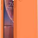 Vooii Compatible with iPhone XR Case, Upgraded Liquid Silicone with [Square Edges] [Camera Protection] [Soft Anti-Scratch Microfiber Lining] Phone Case for iPhone 10 XR 6.1 inch - Neon Orange