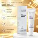 Magic Collagen Fullerene Neck Cream, Tighten and Lift Firming Neck Cream for Crepey Skin, Collagen Neck Cream with Five Rollers, Reduces Wrinkles and Double Chin (1pcs)